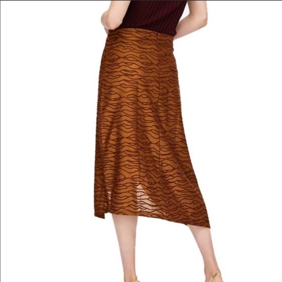 NEW Zara Collection Jacquard Faux Copper Wrap Skirt - Picture 5 of 8